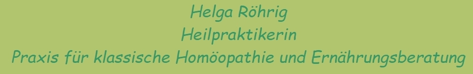 Homöopathie Ernährungsberatung Helga Röhrig Hamburg
